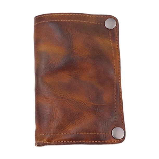 Cartera para hombre con cremallera, tarjetero delgado, regalo del Día del Padre, 8 ranuras para tarjetas Marrón