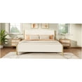 thumbnail image 3 of JERFIT White Boucle Fabric Platform Bed Frame with Wood Legs, Queen Size Upholstered Bed, No Box Spring Needed, Modern Luxury Bedroom Furniture, 3 of 5