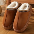 thumbnail image 2 of mgoYE Women's House Slippers Indoor Outdoor Moccasin Fuzzy Fluffy Furry Loafers Suede Warm Shoes|Brown 7.5, 2 of 7