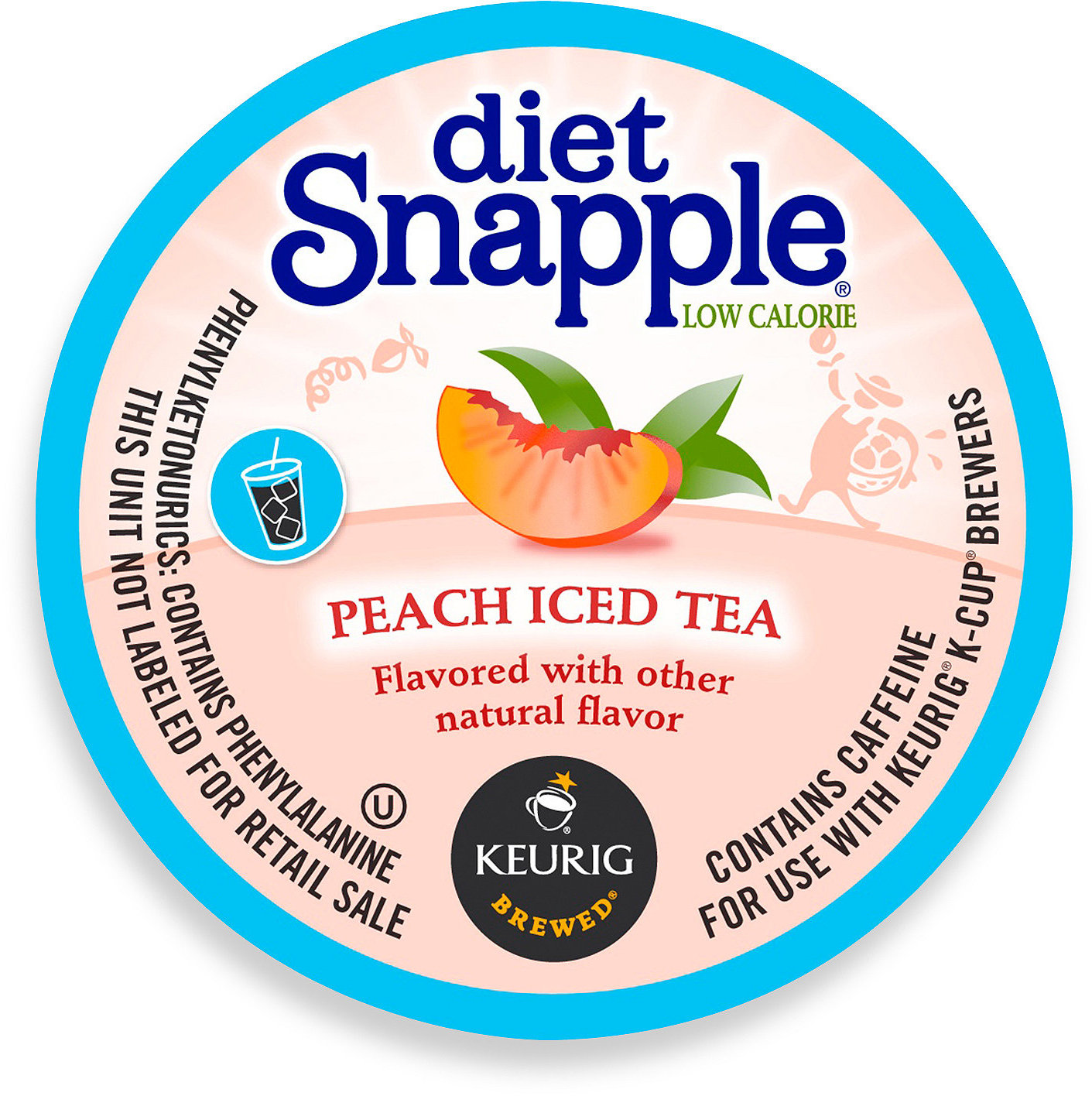 Snapple Diet Peach Iced Tea, KCup Portion Pack for Keurig Brewers