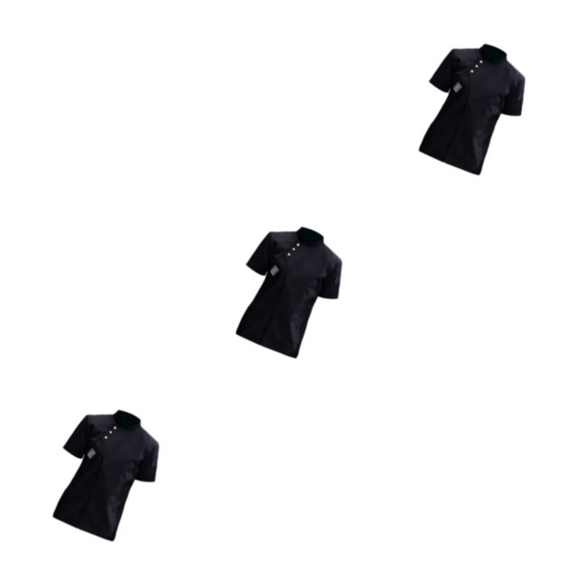 Guardurnaity Chef Jacket Short Sleeve Cooking Clothes Simple Coat Chef for Restaurant Type2