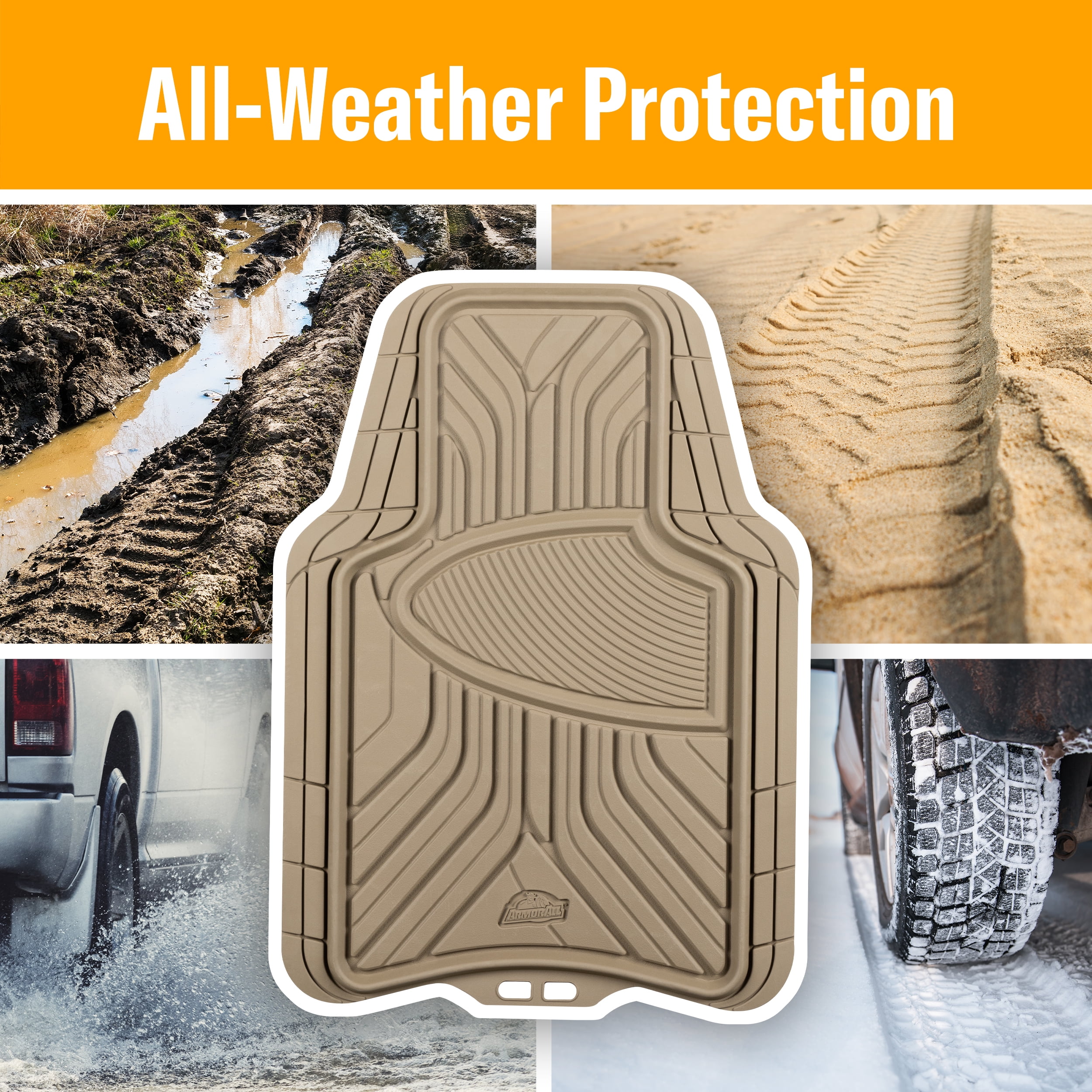 Armor All 4-Piece Tan All-Season Trim-to-Fit Floor Mats