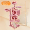 thumbnail image 6 of Yaheetech 57.5''H Cat Tree Tower Cat Tree with 2 Condos, Scratching Posts, Ramp, Pink, 6 of 10