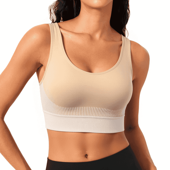 WQD Sports Bras for Women High Support Wirefree Padded Workout Bras Comfortable Athletic Yoga Bra Tops for Running Training Fitness Gym