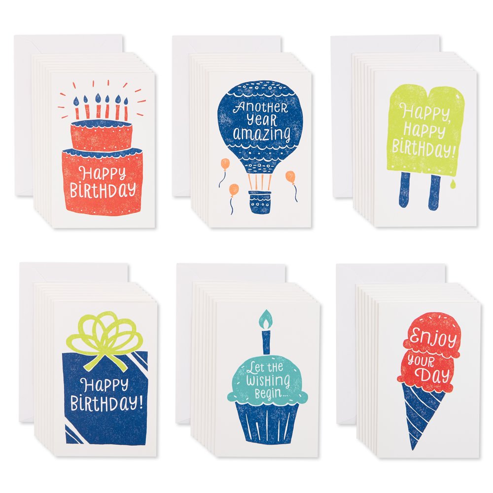American Greetings Birthday Greeting Cards, 48 Count, 3.25" x 6.75