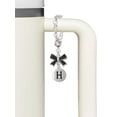 thumbnail image 3 of Delight Jewelry Silvertone Capital Letter - H - Pebble Disc - Silvertone Black Bow Charm Accessory for Tumblers and Thermal Cups, 3 of 4