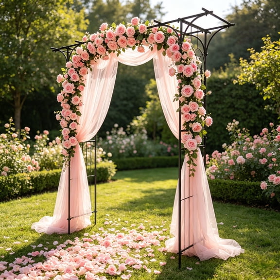 Ktaxon 6.8 Ft Garden Arbor Archway Metal Wedding Party Garden Arch