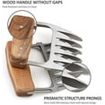 thumbnail image 3 of Metal Meat Claws,18/8 Stainless Steel Meat Forks with Wooden Handle, Meat Claws for Shredding, Pulling, Handing, Lifting & Serving Pork, Turkey, Chicken, Brisket, 3 of 8