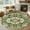 Green, variant on Pink Blue Floral Round Rugs 3ft, Farmhouse Garden Flowers Botanical Non Slip Washable Rug Runner, Low Pile Indoor Floor Carpet Mat Bathroom Rugs for Living Room, Bedroom, Kids Room