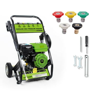 Yardmaster Pressure Washer with 25' High-Pressure Hose & 5 Nozzle, 2600PSI, 1.7GPM, Gas High-Power Washer for Patio& Garden with Soap Tank & Spray Gun