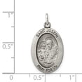 thumbnail image 2 of 925 Sterling Silver Solid Satin Polished Oxidized Antiqued Saint Joseph Medal Pendant Necklace 35x15mm Wide Pendant for, 2 of 2