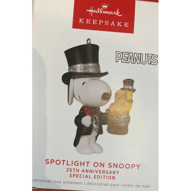 Hallmark 2022 Peanuts Spotlight Snoopy 25th Christmas Ornament New With