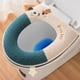 thumbnail image 1 of Cubierta de asiento de inodoro de peluche verde, modelo con cremallera, asiento de inodoro lindo y lavable, para otoño e invierno, 1 of 6