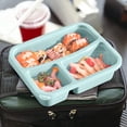 thumbnail image 4 of Boîte à Lunch Bento à 3 Compartiments, Compatible Micro-Ondes, de Qualité Alimentaire, Réutilisable, Contenant de Rangement Transparent 22,5 x 16,5 x 5,5 cm, 4 of 6