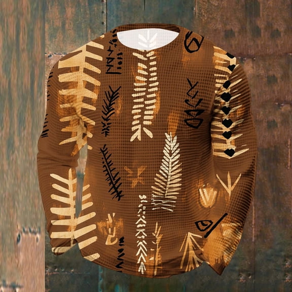 Gamivast Mens Sweatshirts Crewneck Tribal Print Pullover Sweater Graphic Sweatshirts Soft Breathable Casual Daily Vintage Streetwear Tops