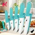 thumbnail image 1 of 6PCS Ceramic Knives Set for Kitchen 5-Piece Sharp Paring Knives with Covers and a Peeler,Sharp 6-inch Serrated Bread Knife Fruit Cutter 3", 4", 5" Inch, 1 of 5