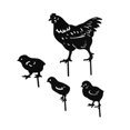 thumbnail image 3 of Ounissouiy 4 Uds. De estacas de arte para patio de pollo negro, estacas de jardín acrílicas de pollo, palos de decoración de césped huecos impermeables, Decoración del hogar Ounissouiy HA004248-00, 3 of 6