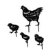 thumbnail image 3 of Cateissary 4 Uds. De estacas de arte para patio de pollo negro, estacas de jardín acrílicas de pollo, palos de decoración de césped huecos impermeables, Decoración del hogar Cateissary HA004248-00, 3 of 6