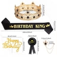 thumbnail image 3 of 5pcs Men's Birthday Accessory Set - Golden King Crown with Black King and Happy Birthday Sign, Men's Birthday Party Decorations and Supplies, Photo Booth Props Valentine, Mardi Gras, Kölner Karneval, 3 of 9