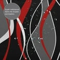thumbnail image 6 of HVEST Black and Red Geometric Shower Curtain with Abstract Black Gray Line Design - Modern Minimalist Bathroom Decor, Waterproof Polyester Fabric, Includes 12 Hooks, 72x72 Inches, 6 of 7