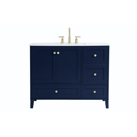 42 in. Single Bathroom Vanity for Rooms, Blue