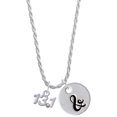 thumbnail image 1 of Delight Jewelry Silvertone Half Marathon - 13.1 with Clear AB Crystal Silvertone Script Initial Disc - & - Charm Necklace, 20"+3", 1 of 4