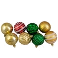 thumbnail image 4 of Northlight Shatterproof 3-Finish Christmas Ball and Finial Ornaments - Red, Gold and Green - 75ct, 4 of 5