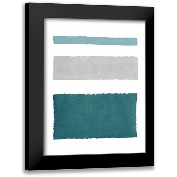 Rhue, Piper 12x14 Black Modern Framed Museum Art Print Titled - Painted Weaving IV Blue Green