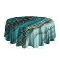 thumbnail image 5 of Teal Gold Marble Pattern Round Tablecloth 60"x60",Wrinkle Wipeable Table Cloth for Kitchen Dining Room Picnic Patio Party, 5 of 6