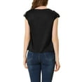 thumbnail image 3 of INSPIRE CHIC Women's Cap Sleeve Silky Blouse Round Neck Pleated Casual Elegant Top, 3 of 7