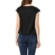 thumbnail image 3 of INSPIRAR CHIC Blusa de manga corta de mujer, de seda, con cuello redondo, plisada, casual y elegante, talla S, color negro, 3 of 7