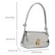 thumbnail image 5 of Bolso de hombro para mujer Bolsos Moda Brillante PU Sólido Bolso de compras para mujer (Plata), 5 of 8