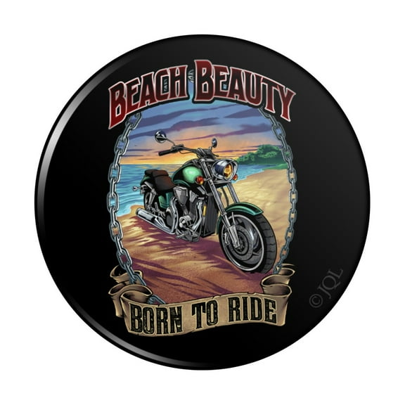 Beach Beauty Motorcycle Bike Born Ride Kitchen Refrigerator Locker Button Magnet