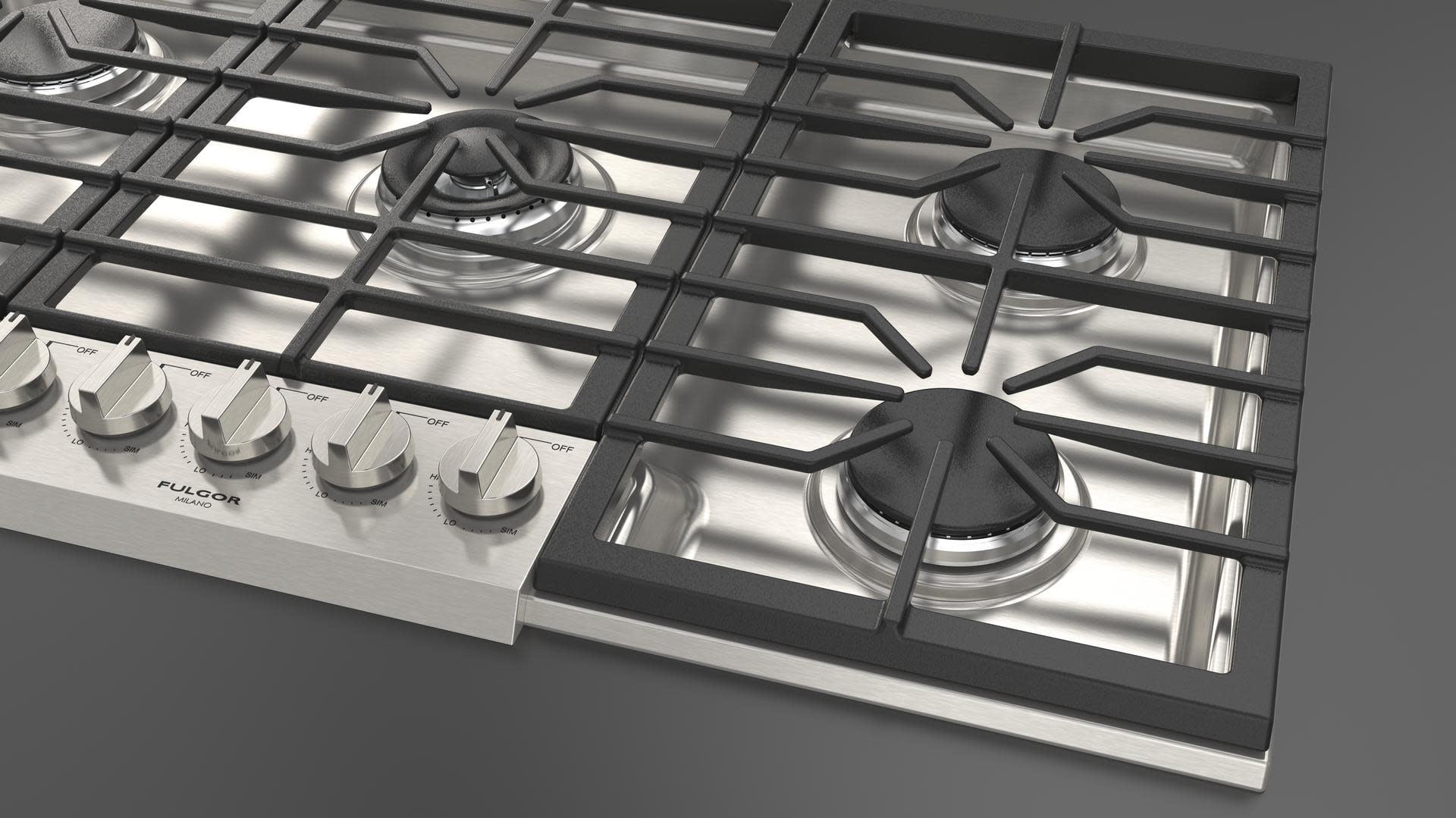 Fulgor Milano F4pgk3651 400 Series 36" Wide 5 Burner Liquid Propane / Natural Gas Cooktop