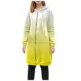 thumbnail image 2 of Long Hoodies for Women 2025 Fall Winter Long Sleeve Zip Up Gradient Hooded Sweatshirt with Pockets Jacket Coat, 2 of 7