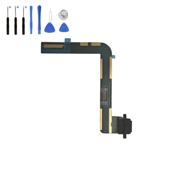 Eutoping USB Charging Port For Apple iPad 7 A2197 A2198 A2200 Black Dock Connector Charger Board Flex Cable Assembly Replacement with tool