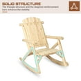 thumbnail image 6 of 3-Piece Outdoor Wood Rocking Bistro Set, Adirondack Rocker Chair Set with 2 Rockers and 1 Coffee Table, Patio Wooden Conversation Set for Garden, High Fanned Back & Slatted Seat, Natural, 6 of 7