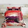thumbnail image 2 of Homewish Tokyo Mount Fuji Bedding Comforter Set for Teens, Japanese Blossoms Flower Twin Comforter Sets, Red Pink Reversible Bedding Set, Super Cozy Room Decor, 2-Piece, 2 of 8