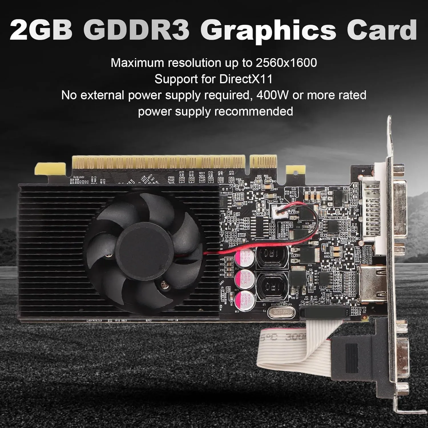 GT730 Graphics Card, 64Bit 810MHZ 2GB DDR3 Graphics Card, 2560x1600 PC Video Card, PCI Express 2.0, with DVI I, VGA, HDMI Interface (GT730 2GB GDDR3)