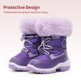 thumbnail image 2 of Dream Pairs Boys Girls Toddler Snow Boots Slip Resistant Faux Fur Lined Mid Calf Little Kids Winter Shoes SDSB2221K PURPLE Size 10, 2 of 5