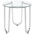 thumbnail image 4 of Coaster Beller 3-piece Tempered Glass Top Metal Frame Coffee Table Set in Chrome, 4 of 13