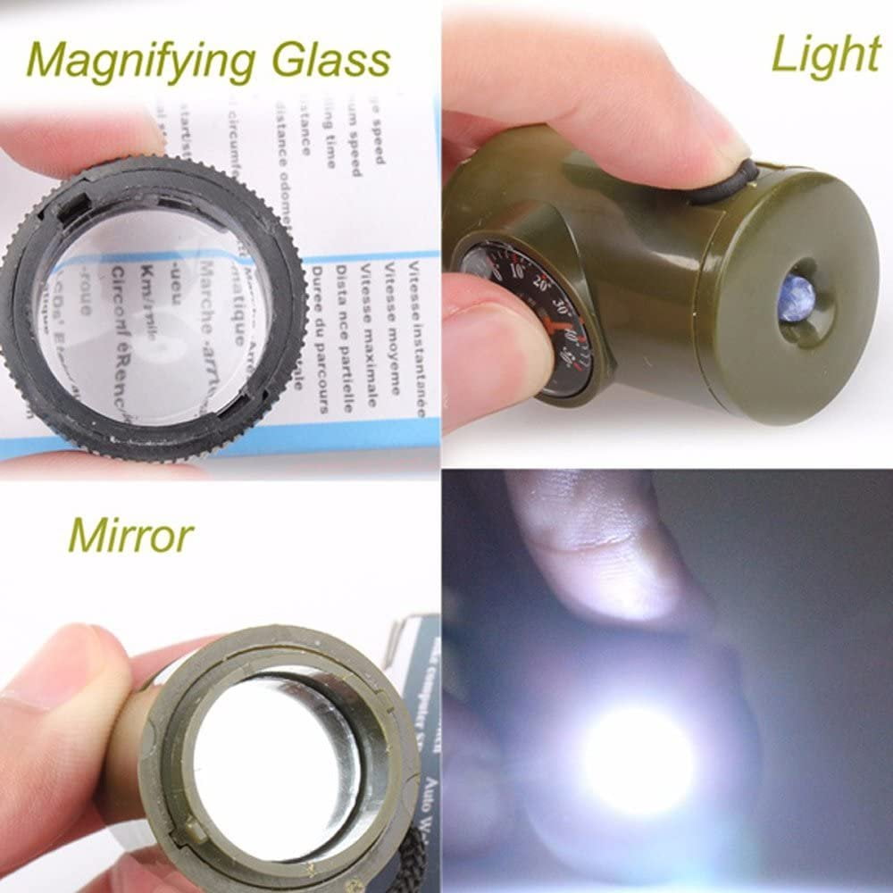 EZYoutdoor Emergency Whistle,7-in-1 Tool Survival Flashlight Mirror with... 