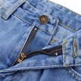 thumbnail image 4 of Lady Large Hole Destroyed Ripped Shorts Denim Hot Pants Jeans L Light blue, 4 of 8