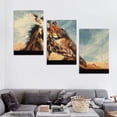 thumbnail image 4 of nygtbtfer  Wall Art Print On Canvas Herd of horses in dusty landscape Modern Abstract Picture Poster for Home Decor Stretched and Framed Ready to Hang  12x16x3pcs, 4 of 4