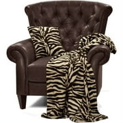 2-Piece Faux Fur Pillow & Throw Set, Zebra