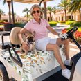thumbnail image 3 of Golf Cart Seat Covers for 2 Seater,Orange Green Eucalyptus Leaves Microfiber Cart Seat Towel Blanket,Fall Botanical Watercolor Absorbent NonSlip Bench Seats Protector for Golf Course 51"x31", 3 of 9
