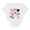 thumbnail image 6 of Njagoc3 Womens Pink Heart-Print Womens Short Sleeve T-Shirt - Graphic, Multi-Color, Casual & Valentine's, 6 of 6