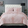 thumbnail image 1 of Christian Siriano Georgia Rouched Duvet Set, Full/Queen, Blush, 1 of 4