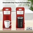 thumbnail image 3 of Slim Single Serve Coffee Maker 2 in 1 for K Cup Pod & Ground Coffee, Mini K Cup Coffee Machine 14 Oz, One Cup Coffee Brewer with One-Bouton Fast Brewing, 3 of 8