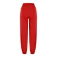 thumbnail image 4 of Comfy Sweatpants for Women Casual Fall Fleece Lined Cotton Wide Leg Cinched Bottom Joggers Pants with Pockets (XL, Red), 4 of 6